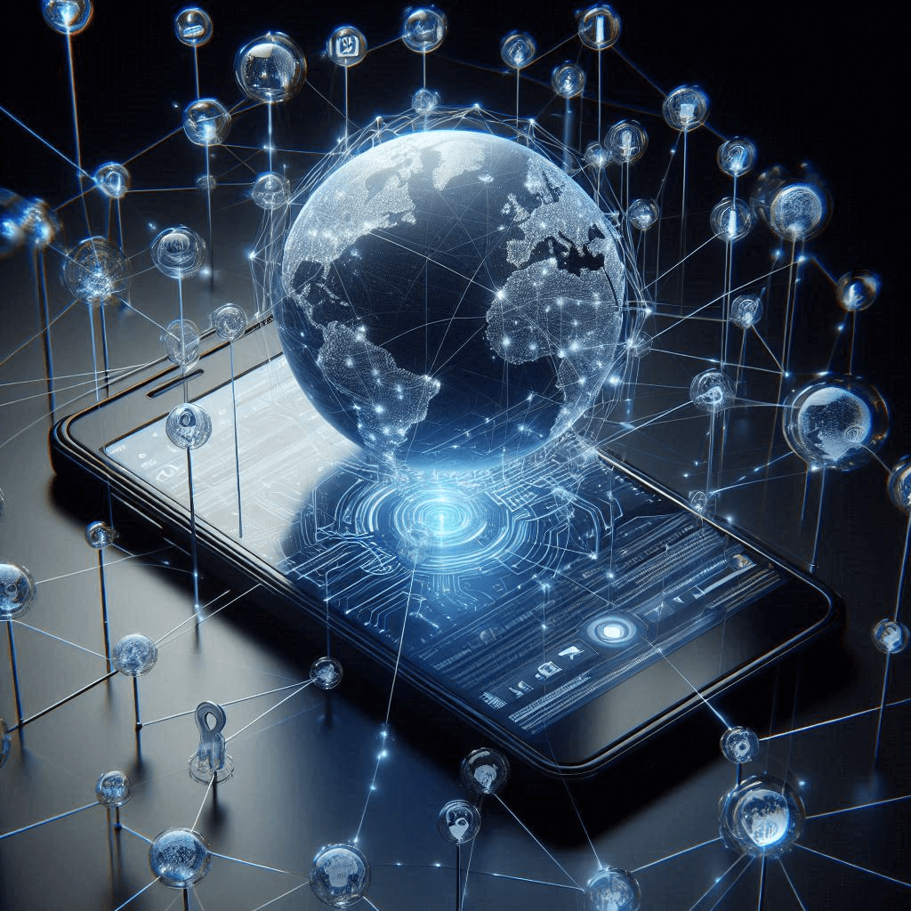 Image représentant un téléphone connecté aux données du web